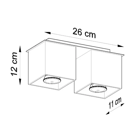 Plafon QUAD 2 biały SL.0065 - Sollux