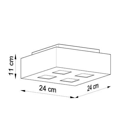 Plafon MONO 4 czarny SL.0073 - Sollux