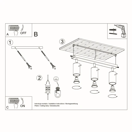 Plafon RING 3L biały SL.0089 - Sollux