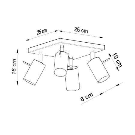 Plafon RING 4 biały SL.0090 - Sollux