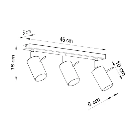 Plafon RING 3L czarny SL.0093 - Sollux
