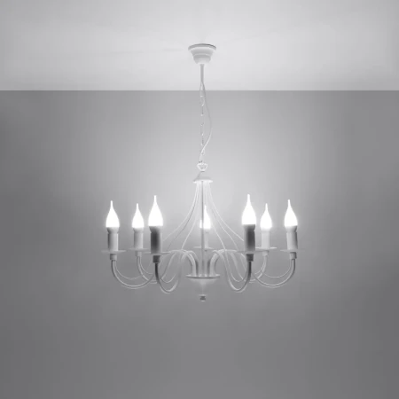Żyrandol MINERWA 7 biały SL.0215 - Sollux