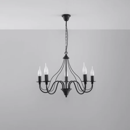 Żyrandol MINERWA 5 czarny SL.0218 - Sollux