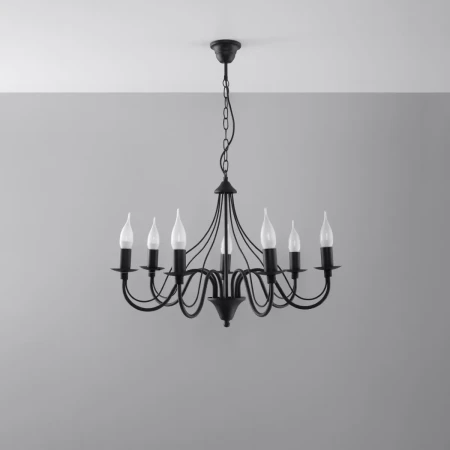 Żyrandol MINERWA 7 czarny SL.0219 - Sollux
