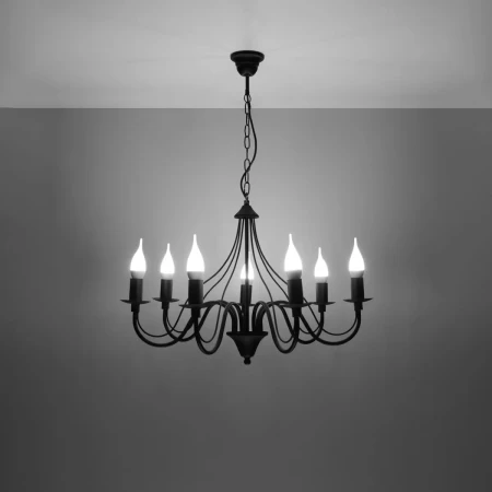 Żyrandol MINERWA 7 czarny SL.0219 - Sollux