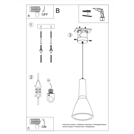 Lampa wisząca EMPOLI SL.0280 - Sollux