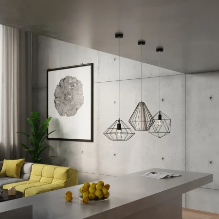Lampa wisząca GASPARE czarna SL.0291 - Sollux