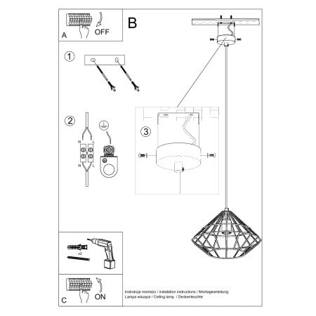 Lampa wisząca UMBERTO biała SL.0293 - Sollux