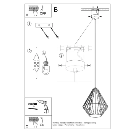 Lampa wisząca DEMI biała SL.0297 - Sollux