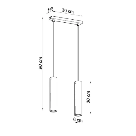 Lampa wisząca LAGOS 2 czarny SL.0328 - Sollux