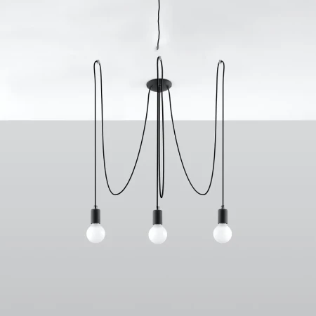 Żyrandol EDISON 3 czarny SL.0370 - Sollux