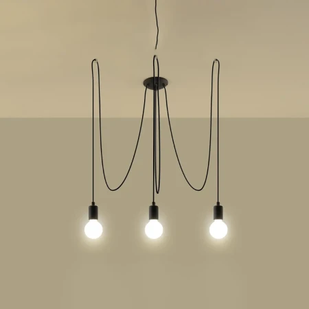 Żyrandol EDISON 3 czarny SL.0370 - Sollux