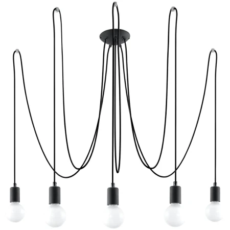 Żyrandol EDISON 5 czarny SL.0371 - Sollux