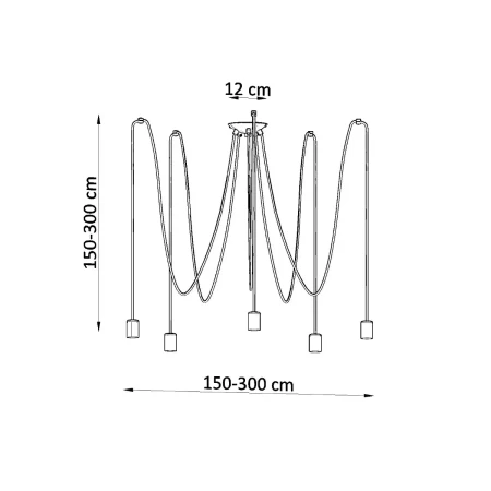 Żyrandol EDISON 5 czarny SL.0371 - Sollux