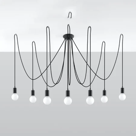 Żyrandol EDISON 7 czarny SL.0372 - Sollux