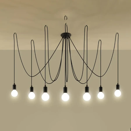 Żyrandol EDISON 7 czarny SL.0372 - Sollux