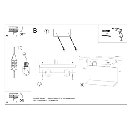 Plafon QUAD MAXI biały SL.0380 - Sollux