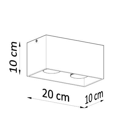 Plafon QUAD MAXI czarny SL.0381 - Sollux
