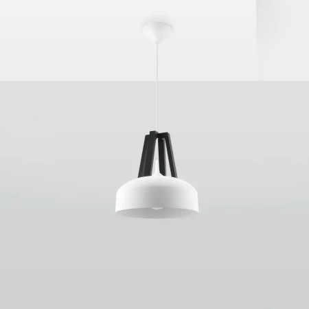 Lampa wisząca CASCO biała/czarna SL.0387 - Sollux