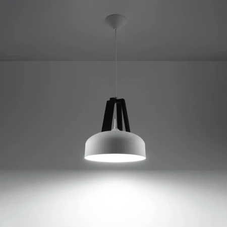 Lampa wisząca CASCO biała/czarna SL.0387 - Sollux