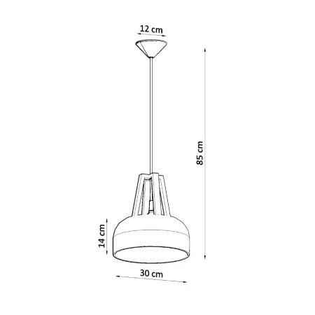 Lampa wisząca CASCO biała/naturalne drewno SL.0388 - Sollux