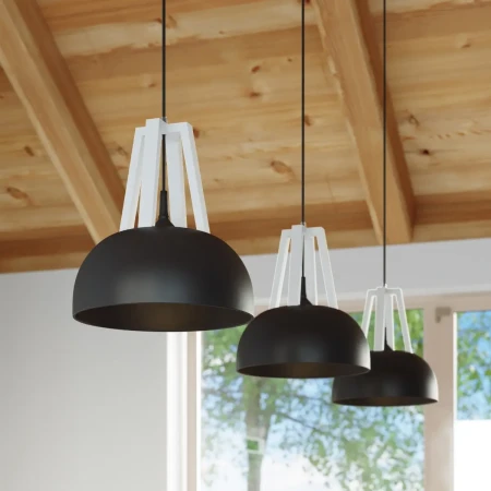 Lampa wisząca CASCO czarna/biała SL.0389 - Sollux