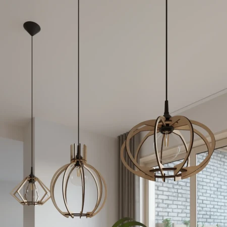Lampa wisząca MANDELINO naturalne drewno SL.0392 - Sollux