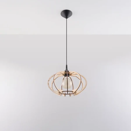 Lampa wisząca MANDELINO naturalne drewno SL.0392 - Sollux