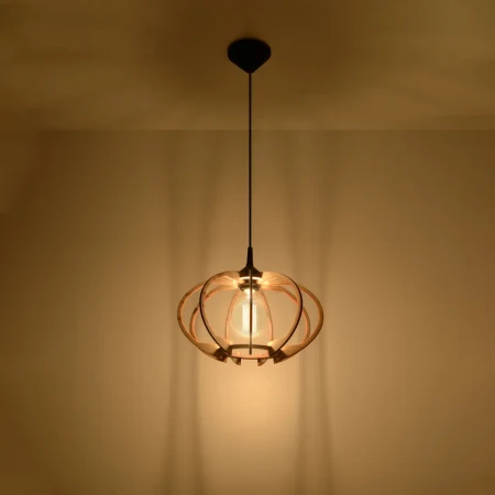 Lampa wisząca MANDELINO naturalne drewno SL.0392 - Sollux
