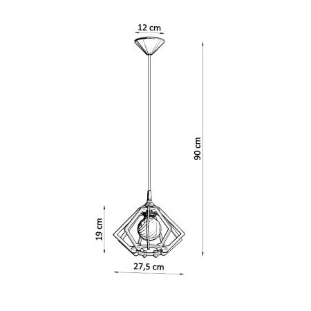Lampa wisząca POMPELMO naturalne drewno SL.0393 - Sollux