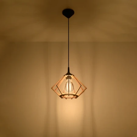 Lampa wisząca POMPELMO naturalne drewno SL.0393 - Sollux