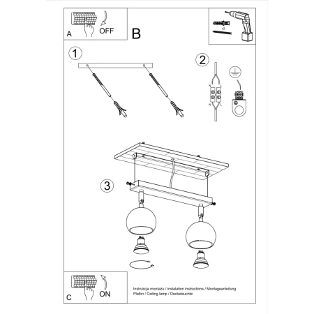Plafon OCULARE 2 biały SL.0438 - Sollux