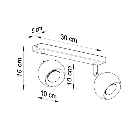Plafon OCULARE 2 czarny SL.0444 - Sollux