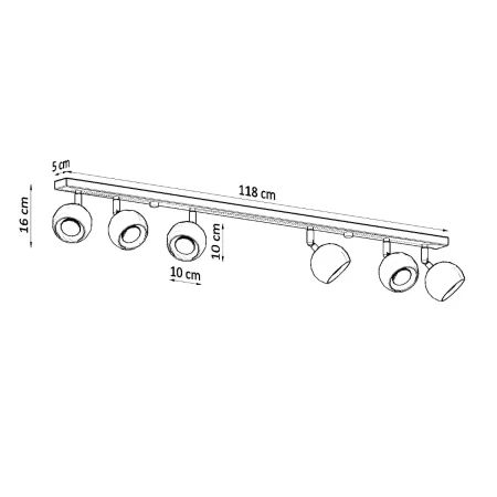 Plafon OCULARE 6L czarny SL.0448 - Sollux