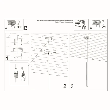 Lampa wisząca PASTELO 1 biała SL.0465 - Sollux