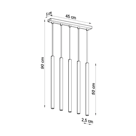 Lampa wisząca PASTELO 5 biała SL.0468 - Sollux