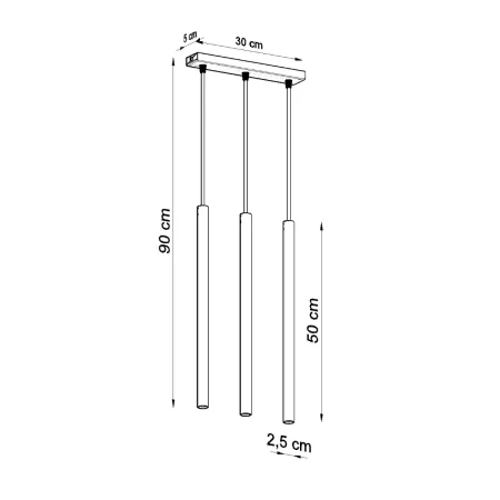 Lampa wisząca PASTELO 3 czarna SL.0470 - Sollux