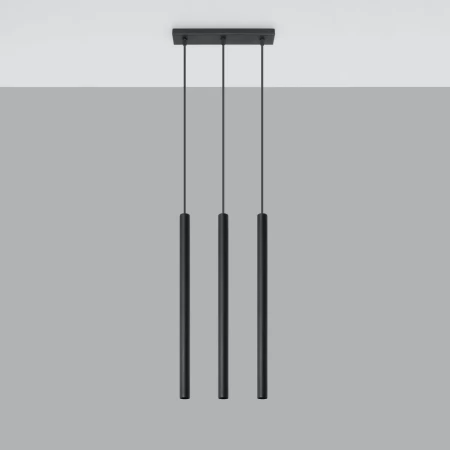 Lampa wisząca PASTELO 3 czarna SL.0470 - Sollux