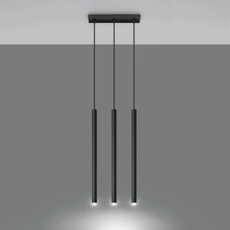Lampa wisząca PASTELO 3 czarna SL.0470 - Sollux