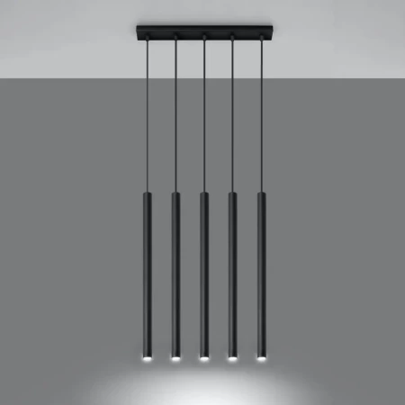 Lampa wisząca PASTELO 5 czarna SL.0472 - Sollux