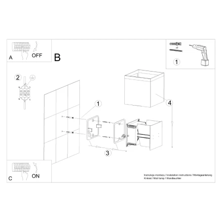 Kinkiet LUCA czarny LED IP54 SL.0545 - Sollux