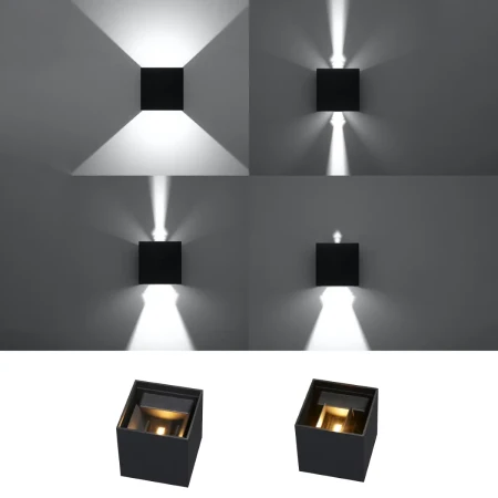 Kinkiet LUCA czarny LED IP54 SL.0545 - Sollux