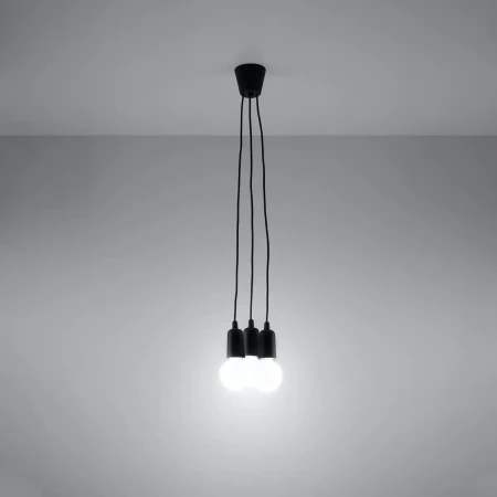 Lampa wisząca DIEGO 3 czarna SL.0573 - Sollux