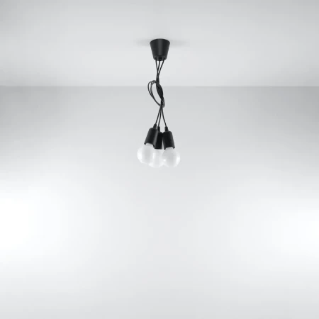 Lampa wisząca DIEGO 3 czarna SL.0573 - Sollux