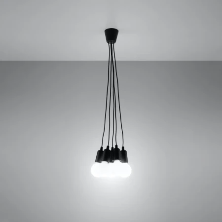 Lampa wisząca DIEGO 5 czarna SL.0574 - Sollux
