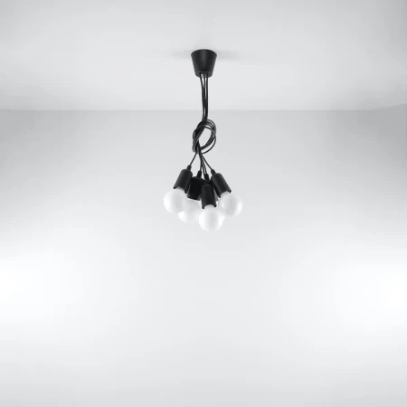 Lampa wisząca DIEGO 5 czarna SL.0574 - Sollux