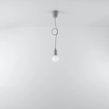 Lampa wisząca DIEGO 1 szara SL.0575 - Sollux