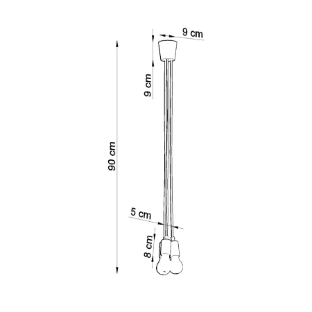 Lampa wisząca DIEGO 3 szara SL.0576 - Sollux