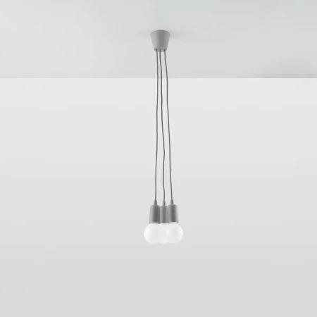 Lampa wisząca DIEGO 3 szara SL.0576 - Sollux
