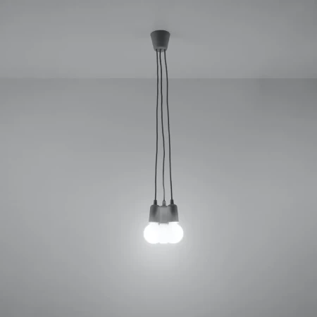 Lampa wisząca DIEGO 3 szara SL.0576 - Sollux